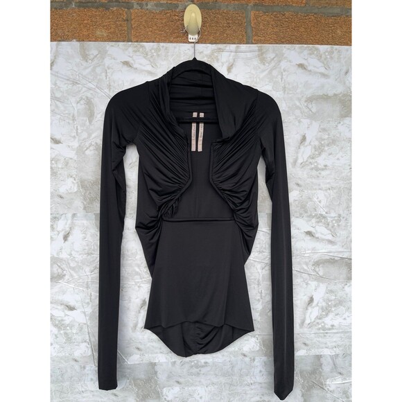 RICK OWENS Cutout ruched stretch-jersey top size 36/6 - Picture 4 of 9